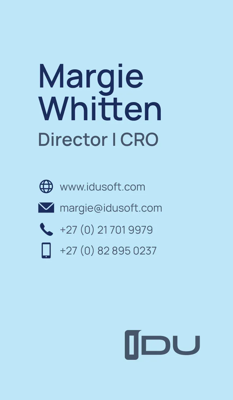 business card — back